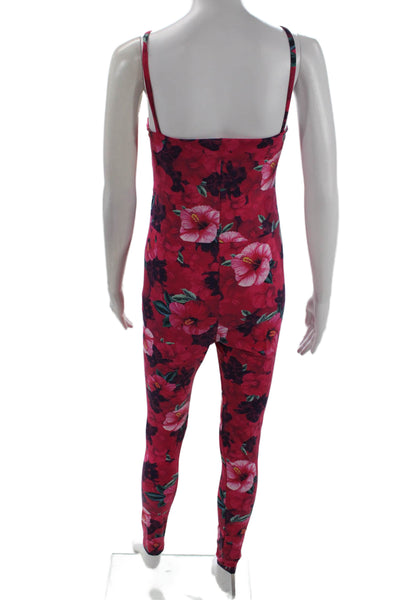 Pinko Womens Floral Sleeveless Jumpsuit Pink Size M