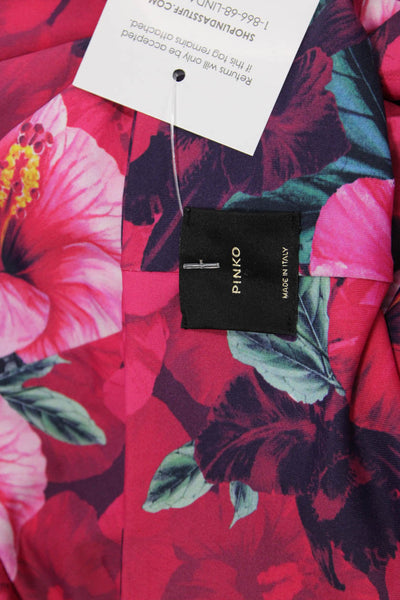 Pinko Womens Floral Sleeveless Jumpsuit Pink Size M