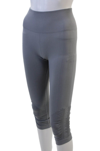 Lululemon Womens High Waisted Rouched Detail Athletic Capris Gray Size XS