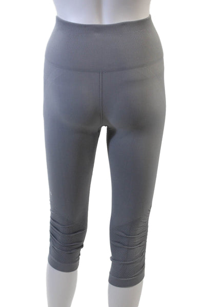 Lululemon Womens High Waisted Rouched Detail Athletic Capris Gray Size XS
