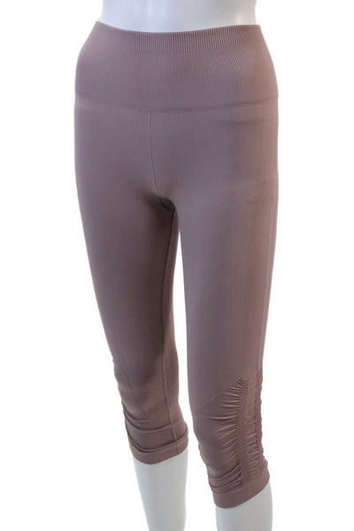 Lululemon Womens High Waisted Rouched Detail Athletic Capri Pants Pink Size XS