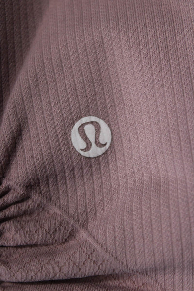 Lululemon Womens High Waisted Rouched Detail Athletic Capri Pants Pink Size XS