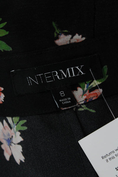 Intermix Womens Silk Floral Print Buttoned Detail Maxi Skirt Black Size 8