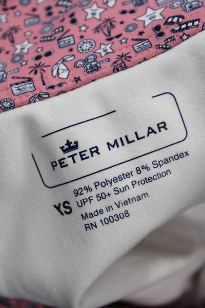 Peter Millar Womens Pocketed Layered Stretch Mini Skort Pink Size XS