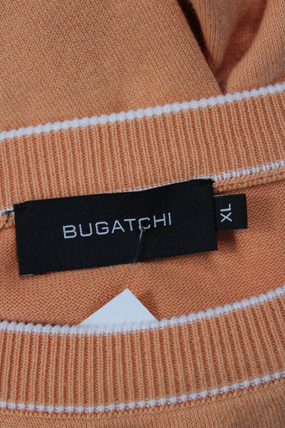 Bugatchi Mens Cotton Crew Neck Knit Long Sleeve Sweater Orange Size XL