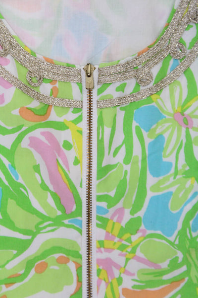 Lily Pulitzer Girls Scoop Neck Sleeveless Pattern Dress Green Size 10