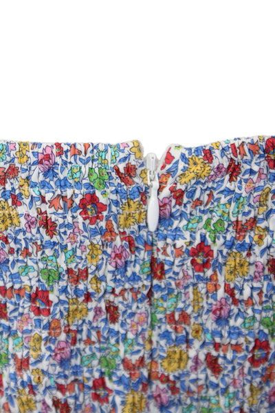 J Crew Womens Textured V-neck Spaghetti Strap Tier Floral Dress Multi Size 04