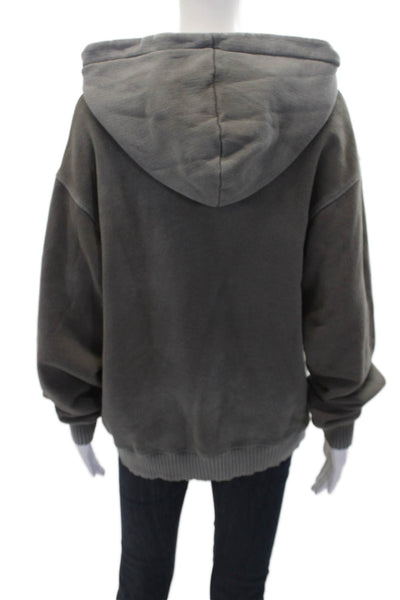 Cotton Citizen Womens Cotton Zip-Up Hoodie Gray Size M