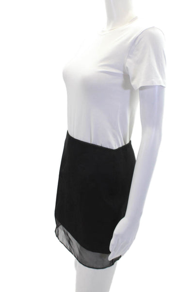 GAUGE81 Womens Textured Zip Sheer Lined Mini Skirt Black Size 08