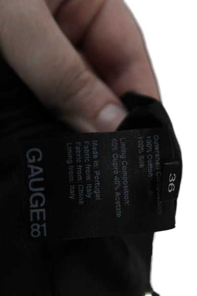 GAUGE81 Womens Textured Zip Sheer Lined Mini Skirt Black Size 08