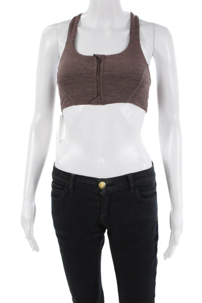 Style Runner Womens Heathered Activewear Bra Purple Size XS