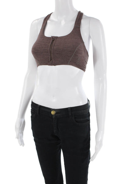 Style Runner Womens Heathered Activewear Bra Purple Size XS