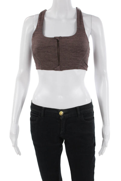 Style Runner Womens Heathered Activewear Bra Purple Size M