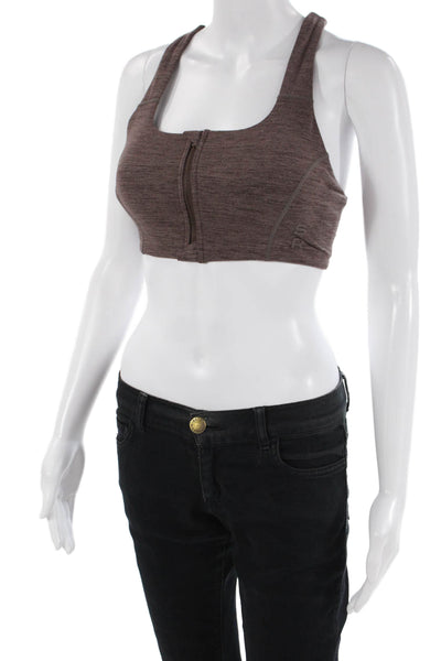 Style Runner Womens Heathered Activewear Bra Purple Size M