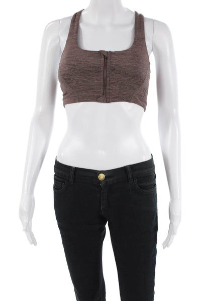 Style Runner Womens Heathered Activewear Bra Purple Size S