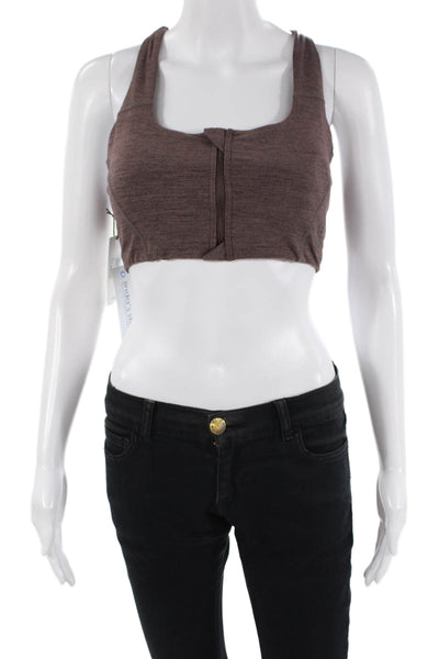 Style Runner Womens Heathered Activewear Bra Purple Size L
