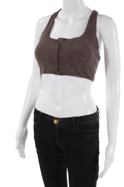 Style Runner Womens Heathered Activewear Bra Purple Size L