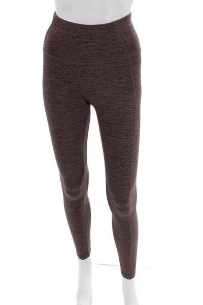Style Runner Womens Heathered Activewear Ankle Leggings Purple Size S