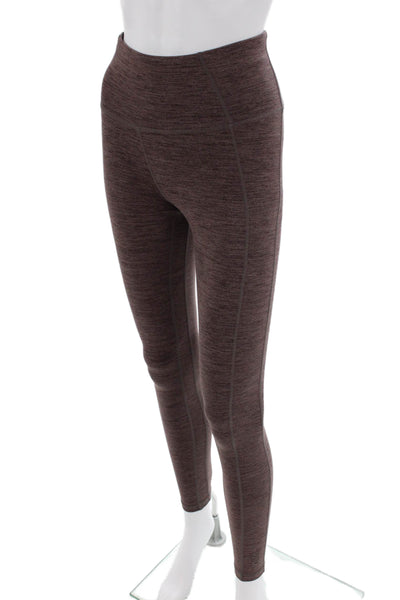 Style Runner Womens Heathered Activewear Ankle Leggings Purple Size S