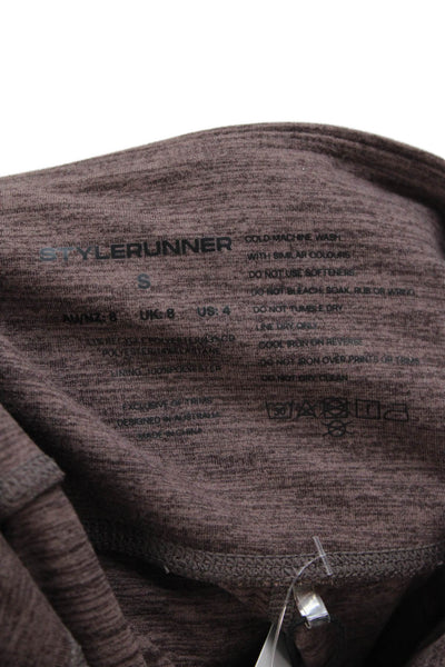 Style Runner Womens Heathered Activewear Ankle Leggings Purple Size S
