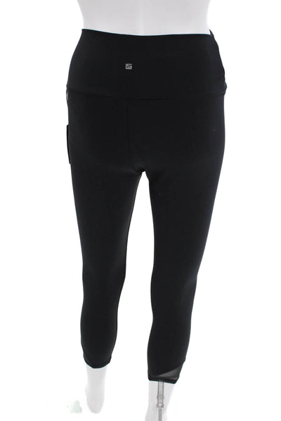 Lanston Sport Womens Stretch Mid-Rise Activewear Leggings Black Size M