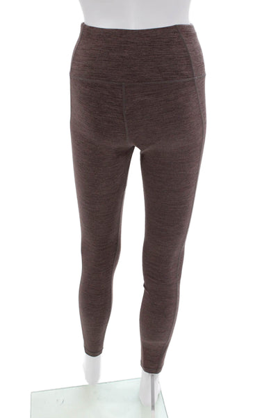 Style Runner Womens Heathered Activewear Ankle Leggings Purple Size M