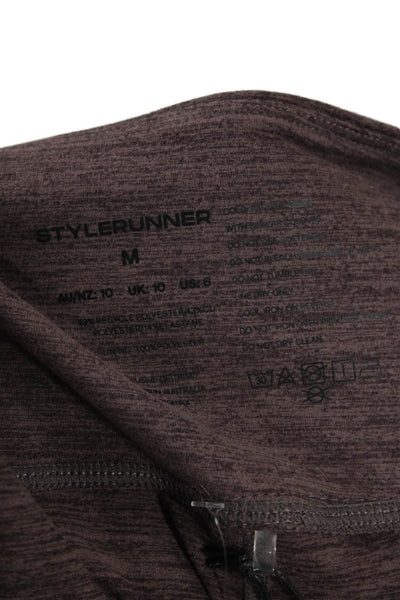 Style Runner Womens Heathered Activewear Ankle Leggings Purple Size M