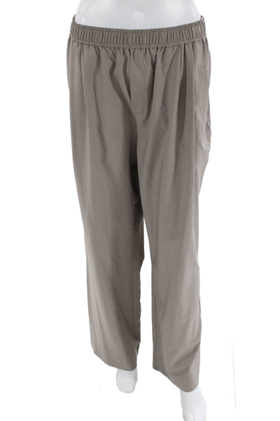 Varley Womens Elastic Waist High-Rise Wide Leg Pants Gray Size L