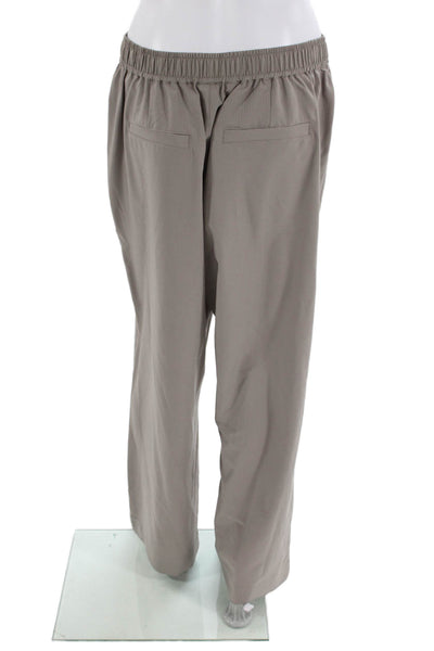 Varley Womens Elastic Waist High-Rise Wide Leg Pants Gray Size L