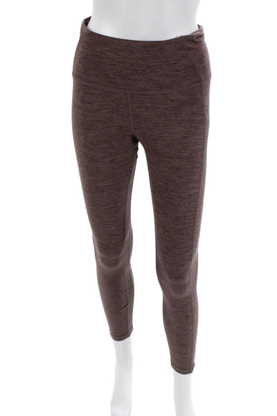 Style Runner Womens Heathered Activewear Ankle Leggings Purple Size L