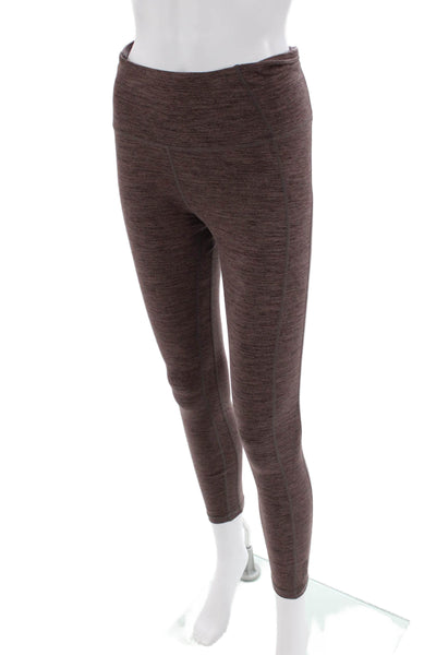 Style Runner Womens Heathered Activewear Ankle Leggings Purple Size L