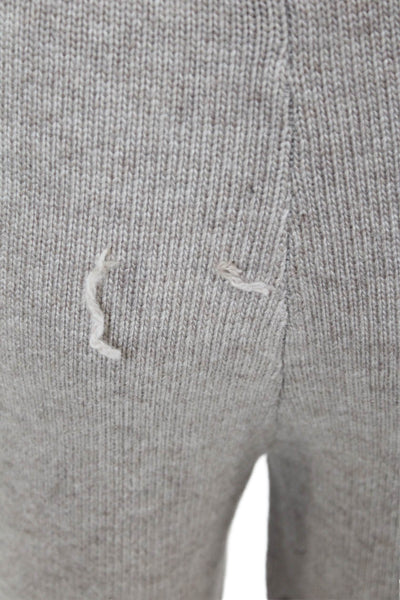 Allfenix Womens Knit Elastic Waist High-Rise Flared Pants Taupe Size XS