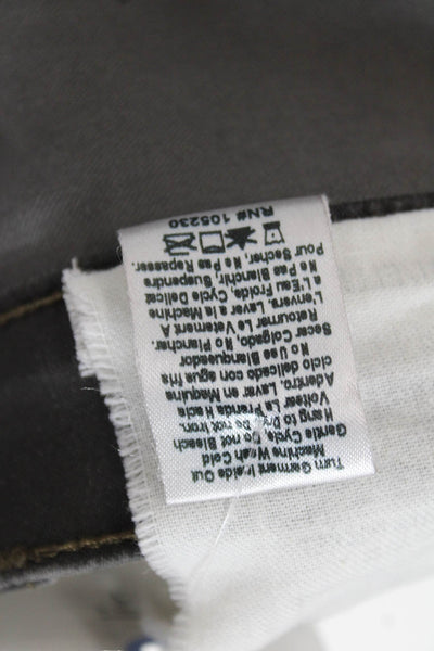 Current/Elliott Womens The Soho Zip Stiletto Pants Gray Coated Cotton Size 26