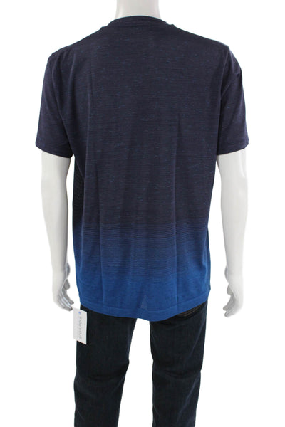 Uniqlo Mens Short Sleeves Crew Neck Tee Shirt Blue Ombre Size Large