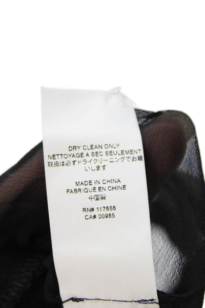 Thakoon Womens Short Sleeve Sheer Trim Angora Knit Top Black Size Small