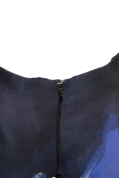Antonio Berardi Womens Abstract Print Zipped Trousers Blue Size S