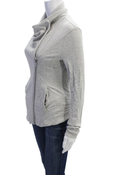 Helmut Lang Womens High Collared Zipped Long Sleeve Jacket Gray Size S