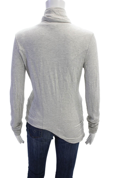 Helmut Lang Womens High Collared Zipped Long Sleeve Jacket Gray Size S