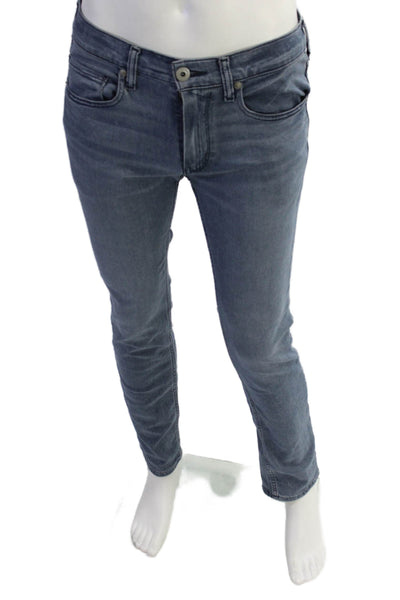 Paige Mens Cotton Lennox Buttoned Slim Skinny Jeans Blue Size EUR 31