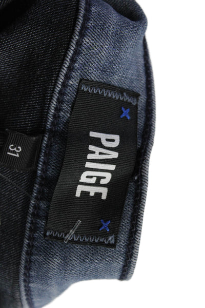 Paige Mens Cotton Lennox Buttoned Slim Skinny Jeans Blue Size EUR 31