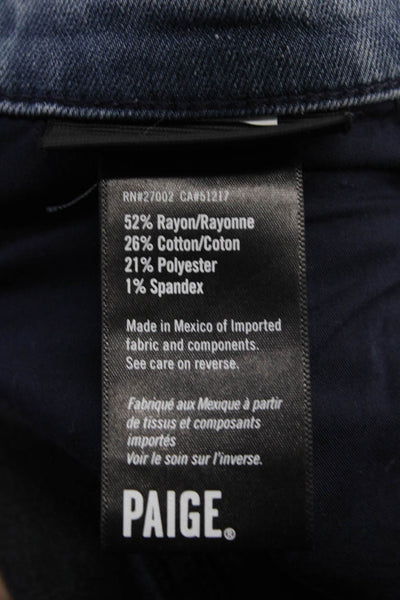 Paige Mens Cotton Lennox Buttoned Slim Skinny Jeans Blue Size EUR 31
