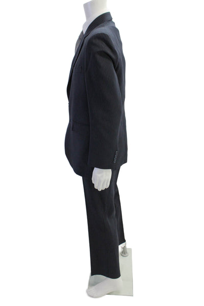 Sartain Mens 2 Piece Wool Pinstriped Suit Blue Size 42