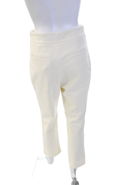 Toccin Womens Straight Leg Tailored Claire Cigarette Zip Fly Pants Ivory Size 4