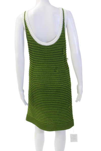 Toccin Womens Woven Sleeveless Stretch Knit Mini Bodycon Dress Green Size 4