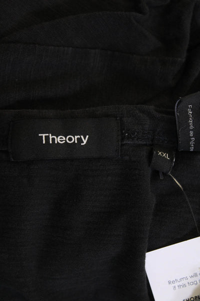Theory Mens Short Sleeve Crew Neck Tee Shirt Black Cotton Size 2XL