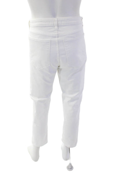 Monfrere Mens Zipper Fly Slim Cut Ankle Jeans White Denim Size 36