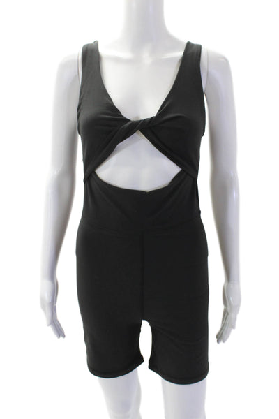 Weworewhat Womens Stretch Cut Out Romper Black Size M
