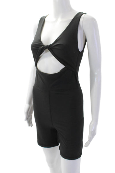 Weworewhat Womens Stretch Cut Out Romper Black Size M