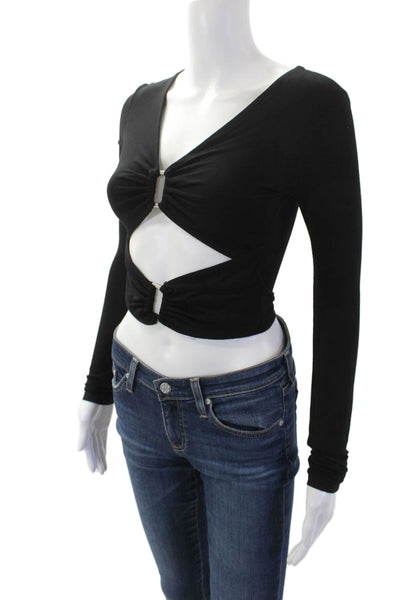 The Kript Womens Cotton Cut Out Top Black Size S