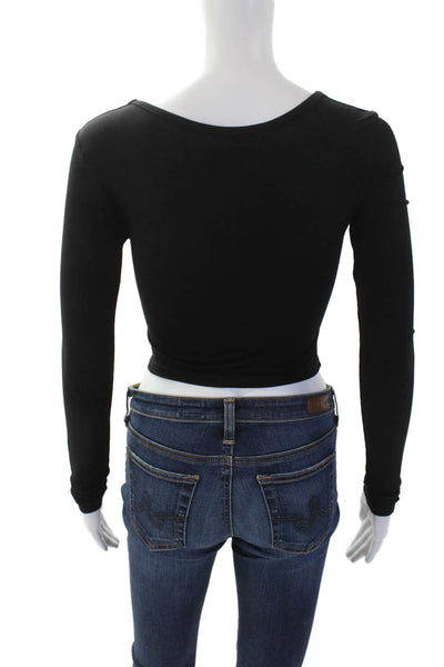 The Kript Womens Cotton Cut Out Top Black Size S